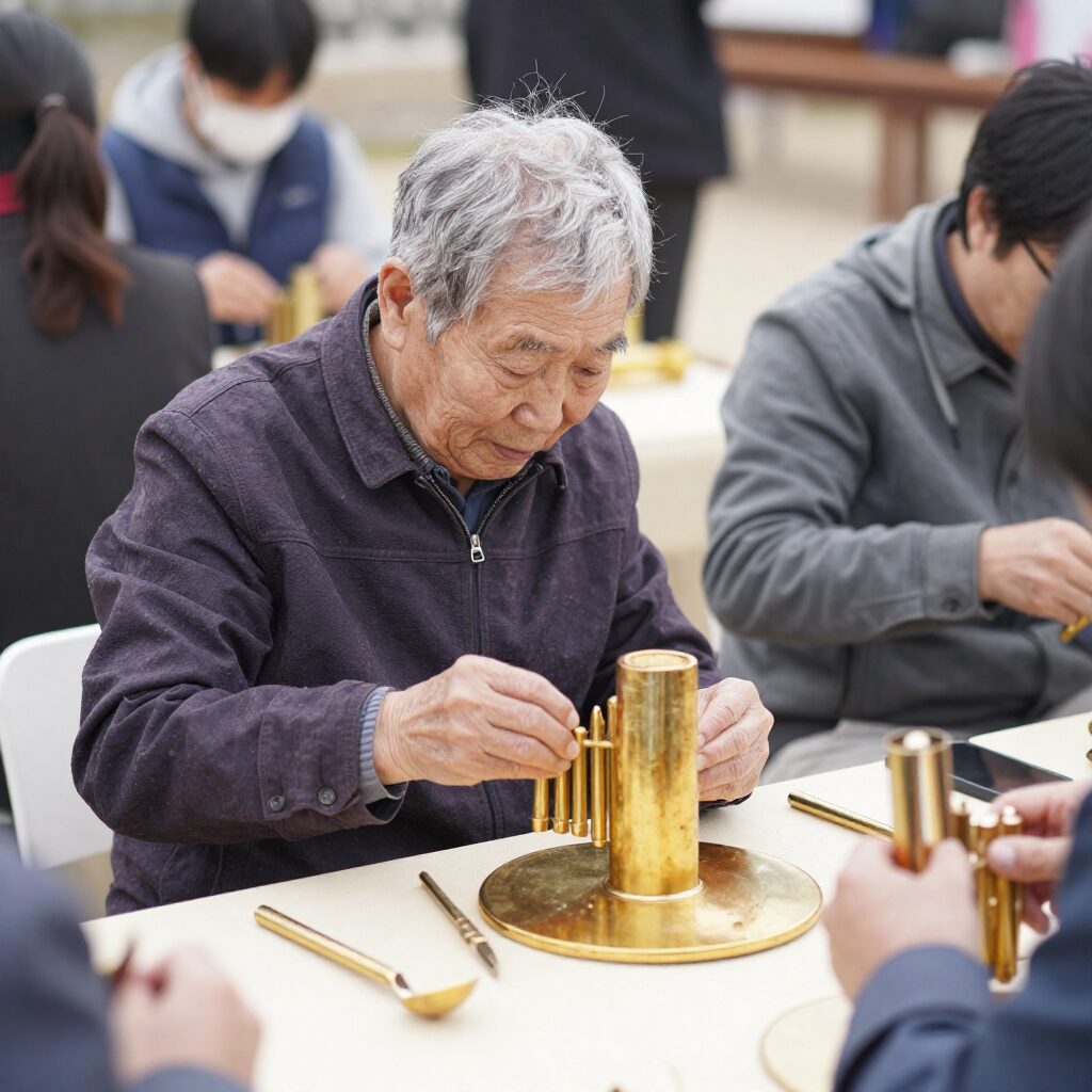 고령 대가야축제 세계유산 지산동 고분군 야간 트레킹 체험 고령 대가야축제에서 금관 만들기 체험을 하는 모습