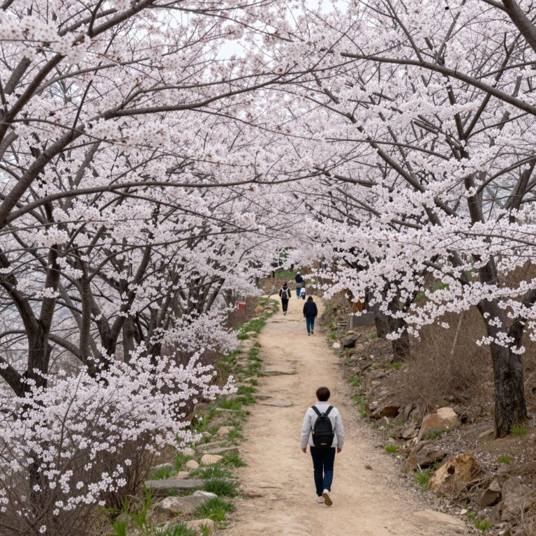 금산 보곡산골 산꽃술래길 벚꽃 만개된 산책 경관