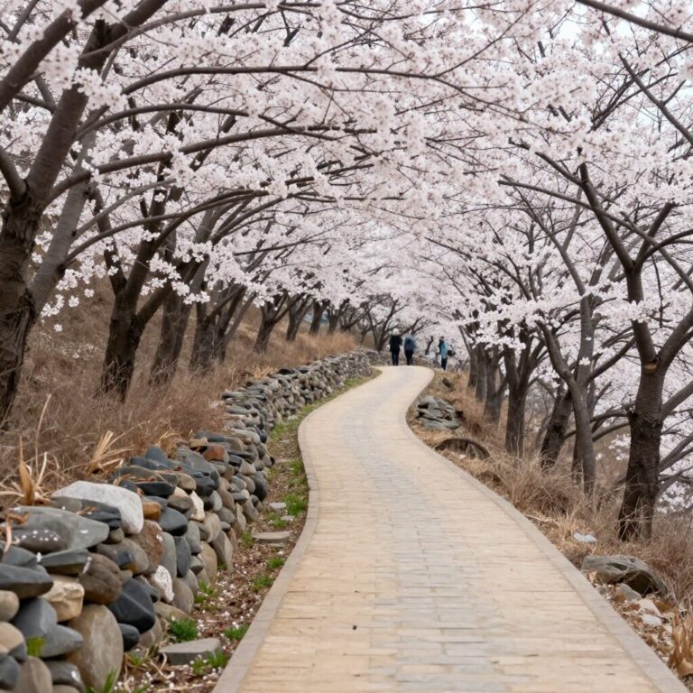 청산도 슬로길 유채꽃밭과 돌담길 풍경