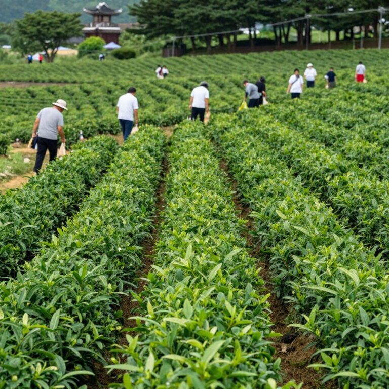 하동 야생차 문화축제의 푸르른 차밭과 다원 풍경