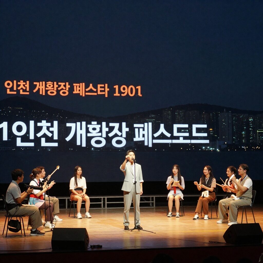 인천 개항장 페스타 1901 라이브로드 공연 장면 야경