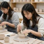 2026 문경찻사발축제 체험과 즐길거리 문경찻사발축제에서 젊은 여성이 도자기 체험을 즐기는 모습