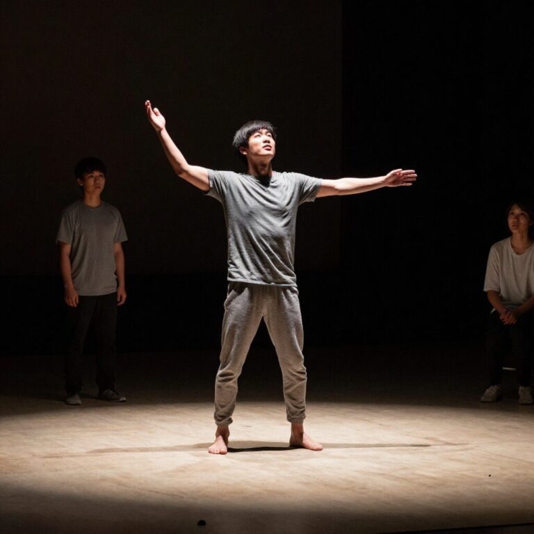 안성 남사당 공연에서 버나 돌리기를 선보이는 모습