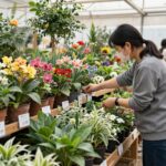 옥천 묘목축제에서 판매하는 다양한 묘목과 꽃들