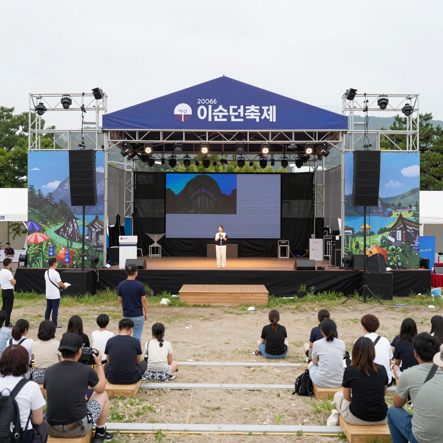 2026 아산 이순신축제 온양온천역 광장 메인 무대와 푸드존