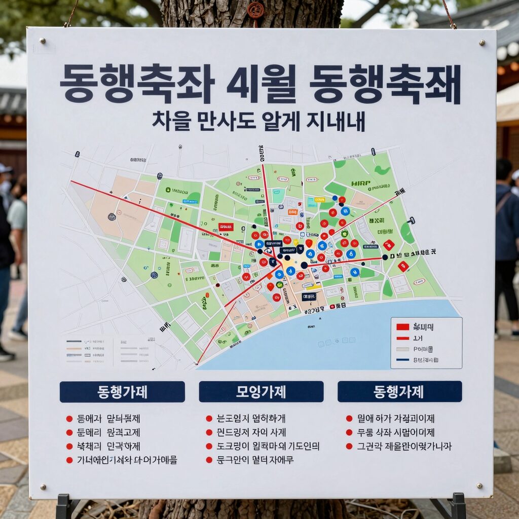 2026년 4월 동행축제 전국 지역축제 연계 지도와 동행가게 안내판