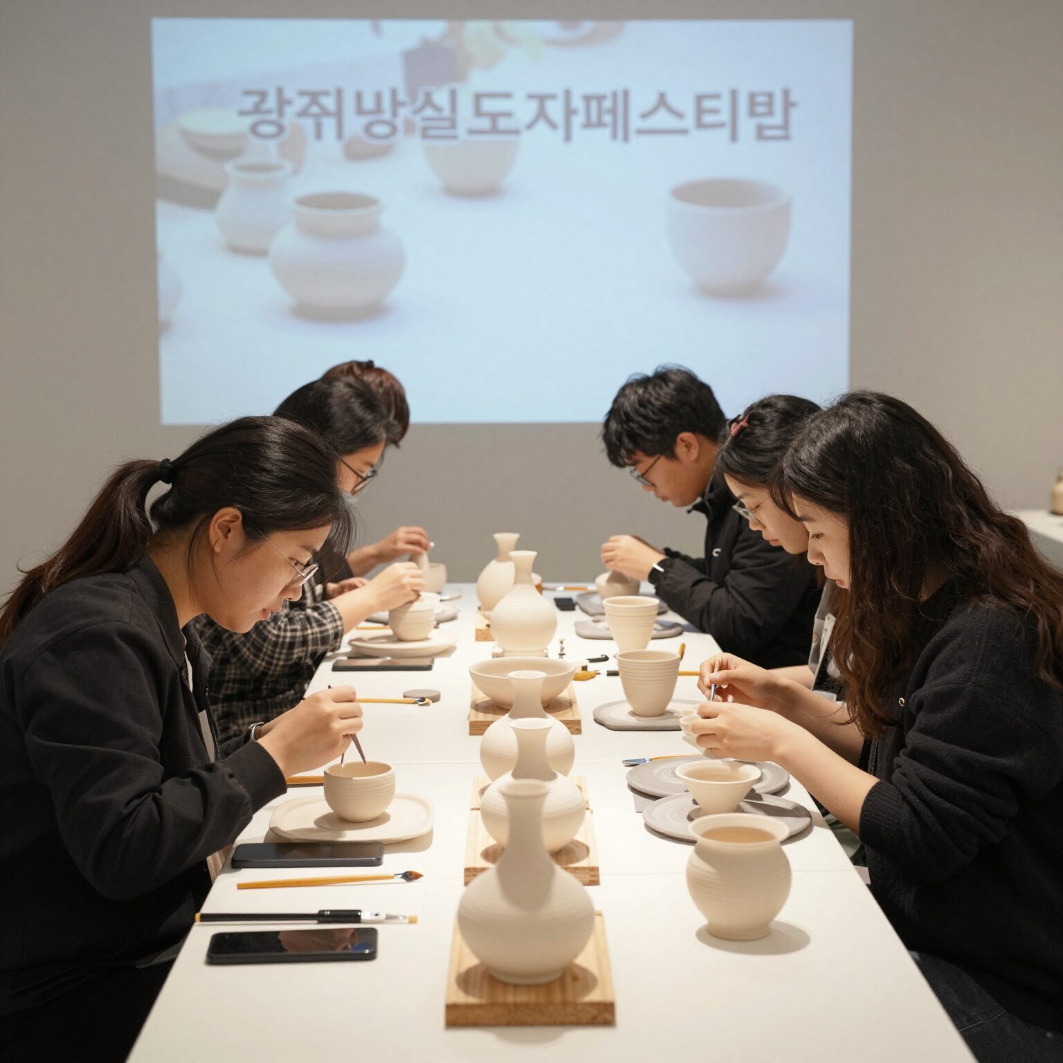 광주왕실도자페스티벌 현장 모습과 도자기 체험 모습