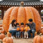 함안수박축제에서 가족이 수박 포토존 앞에서 웃으며 찍은 사진