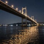 한강 요트투어에서 바라본 반포대교와 달빛무지개분수 야경