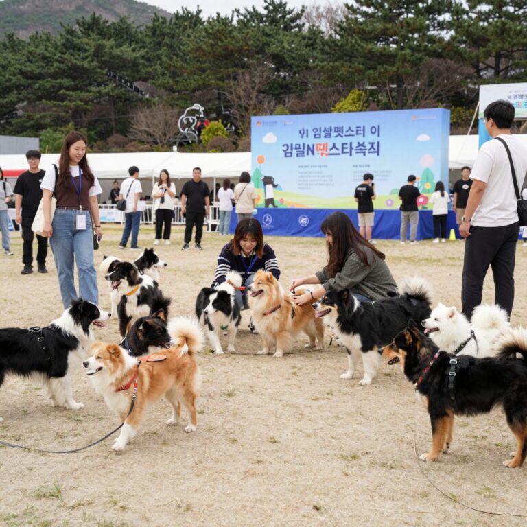 2026 임실N펫스타 축제장 전경과 반려견과 함께하는 가족 모습