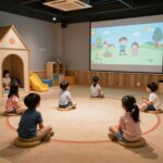 YES 키즈존 내의 다양한 놀이 체험 공간에서 아이들이 활동하는 장면