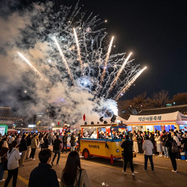 익산서동축제 퍼레이드와 야경 불꽃놀이 풍경
