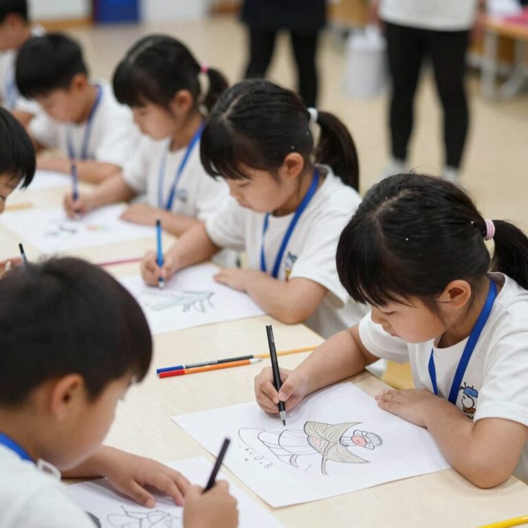 강서 아이들 까치까치 페스티벌에서 아이들이 그림을 그리고 있는 모습