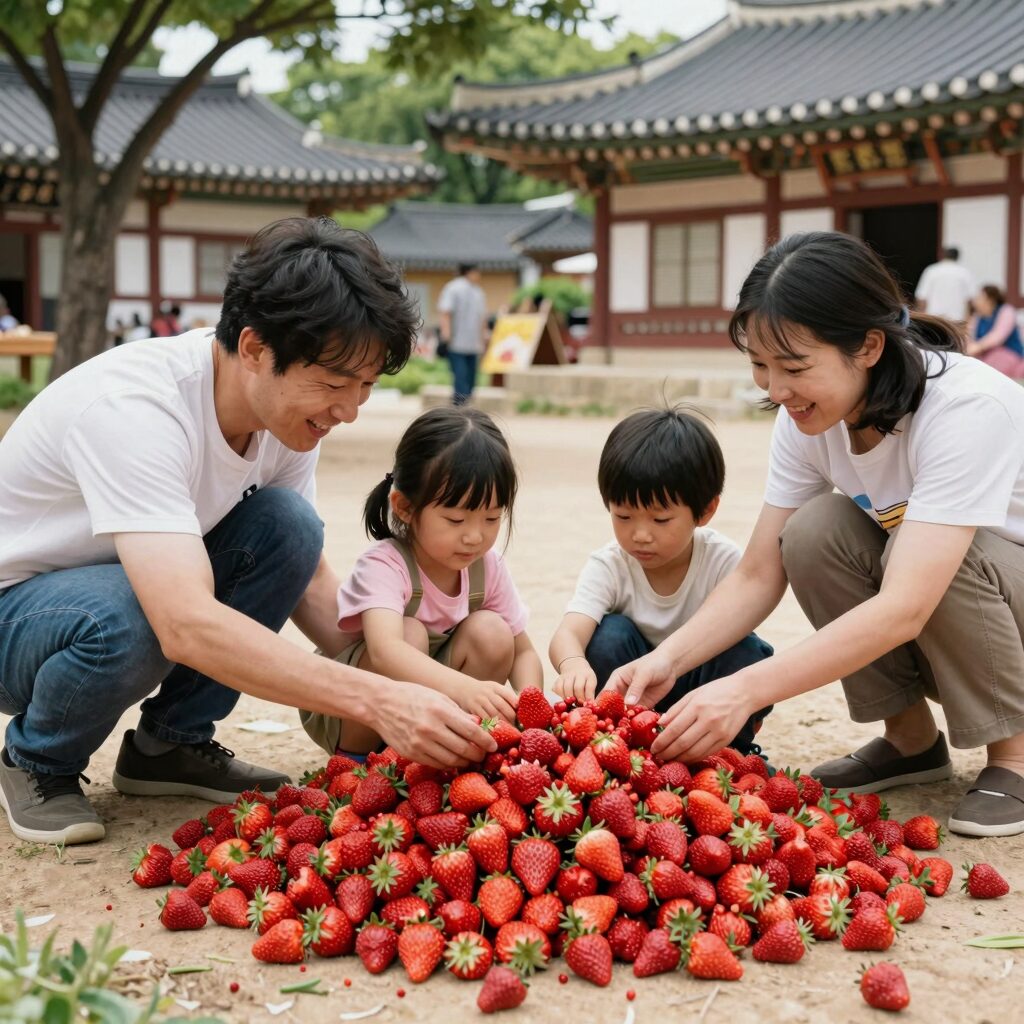 여주 금사참외축제 참외체험 가족 사진