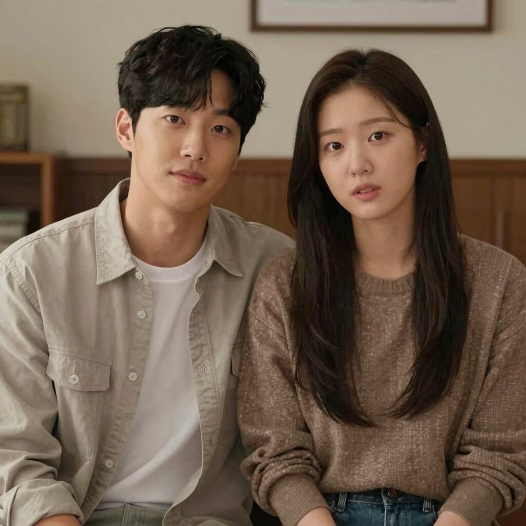장기하와 윤가이가 SNL에서 만나 2년째 열애 중인 모습을 상징하는 이미지