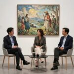 아트 두바이 글로벌 아트 포럼 현장에서 패널리스트들이 심도 있는 대화를 나누고 있는 모습