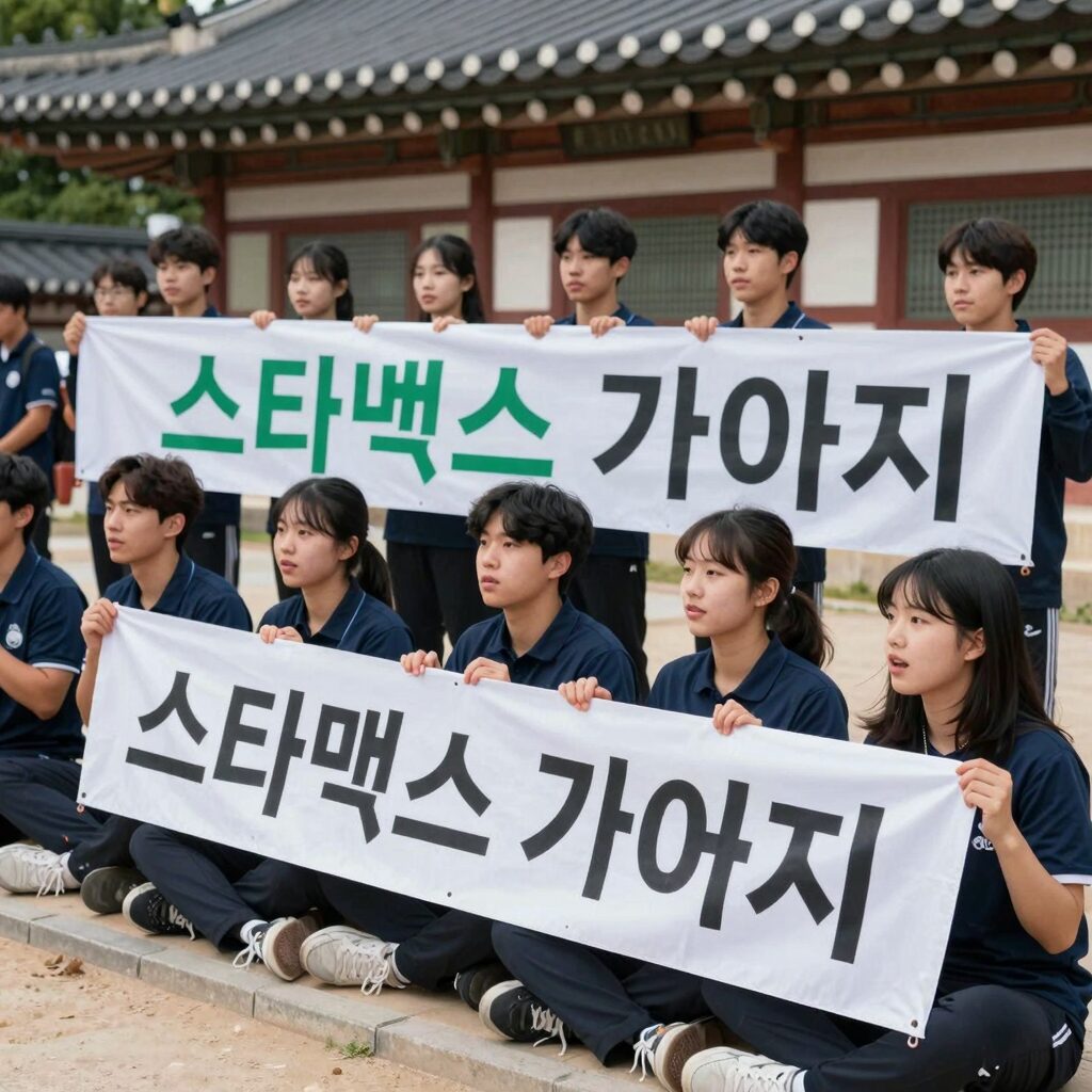 배재고 덕아웃에서 선수들이 응원하는 모습. 논란이 된 '스타벅스 가야지' 구호가 나온 현장