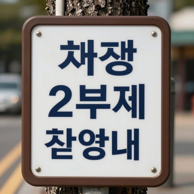 차량 2부제 시행 안내 표지판 사진