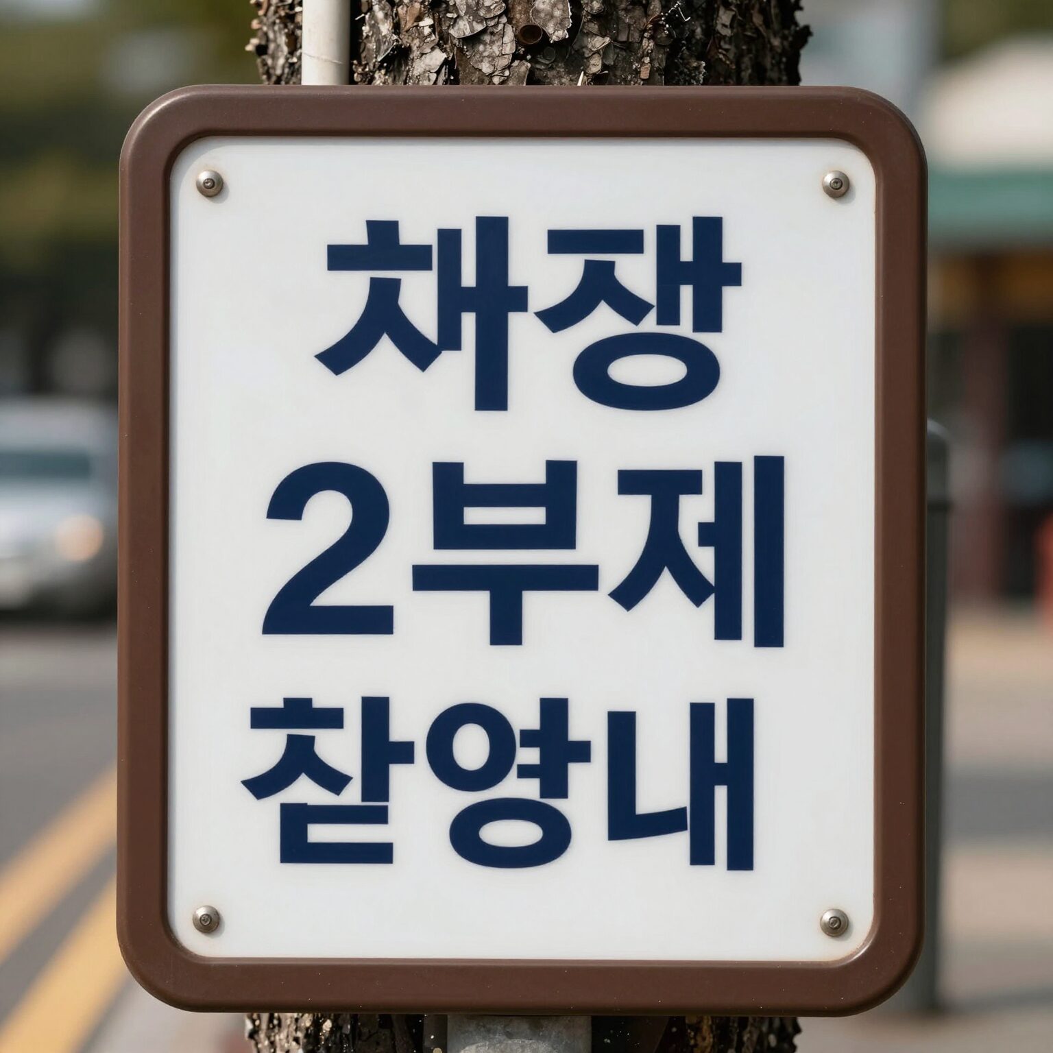 차량 2부제 시행 안내 표지판 사진