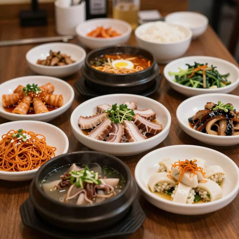 포천 차이홍 중식 무한리필 뷔페의 다양한 요리가 차려진 테이블, 탕수육과 꿔바로우가 눈에 띈다