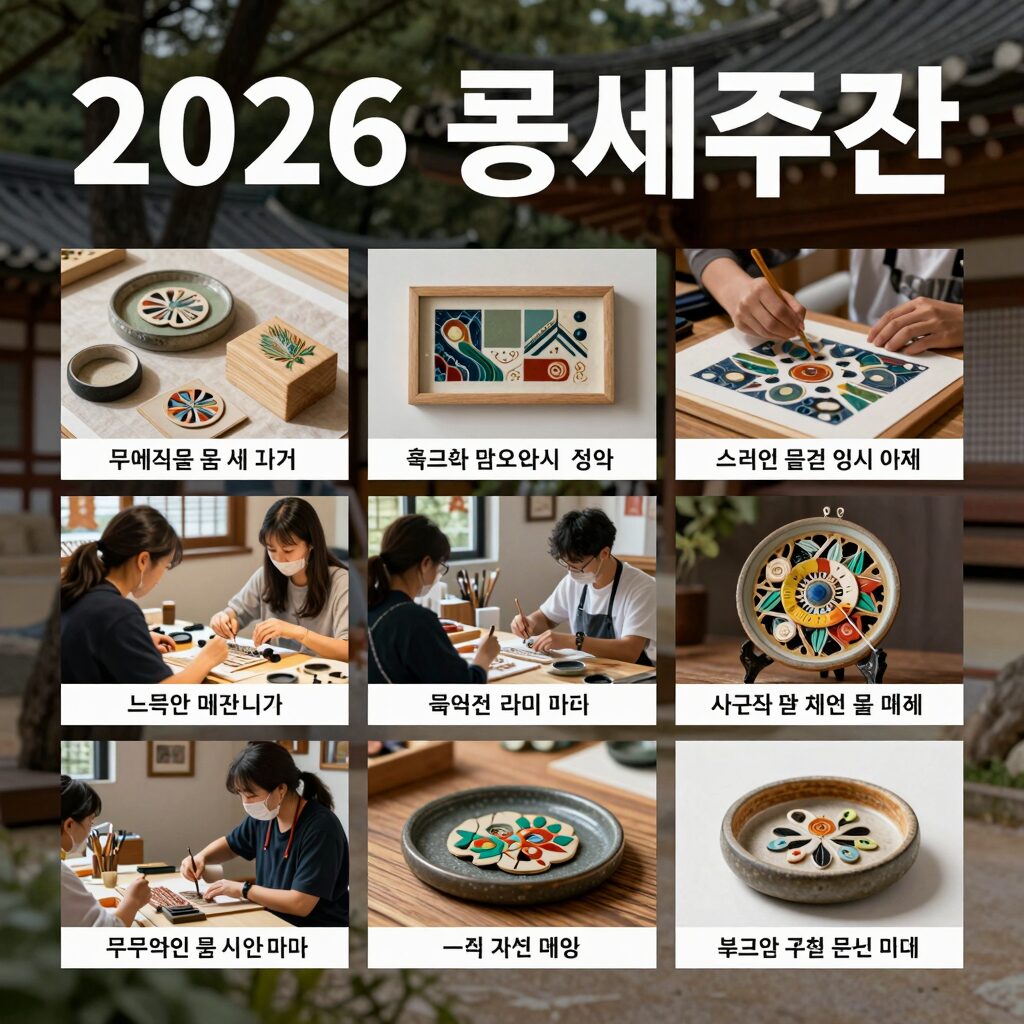 2026 공예주간 전국 행사 포스터와 다양한 공예 작품 이미지