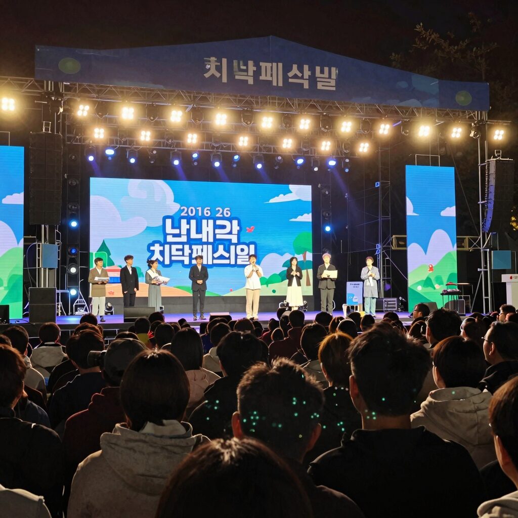 2026 대구 치맥페스티벌 무대와 관객들 사진, 화려한 조명과 함께하는 야외 공연
