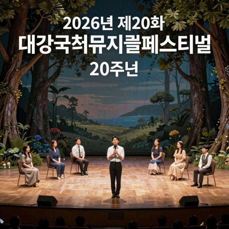 2026년 제20회 대구국제뮤지컬페스티벌 20주년 포스터와 공연 장면