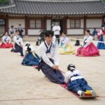 군위 장군 단오축제 줄타기 공연 모습
