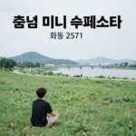 춘천 미니 술페스타가 열리는 화동 2571의 넓은 잔디광장과 소양강 전경