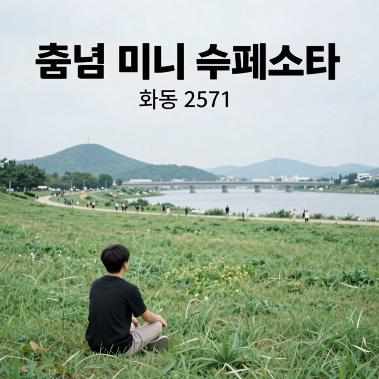 춘천 미니 술페스타가 열리는 화동 2571의 넓은 잔디광장과 소양강 전경