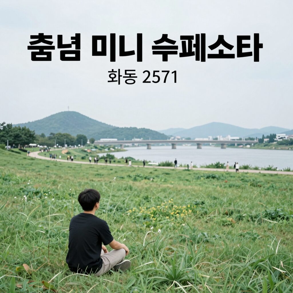 춘천 미니 술페스타가 열리는 화동 2571의 넓은 잔디광장과 소양강 전경