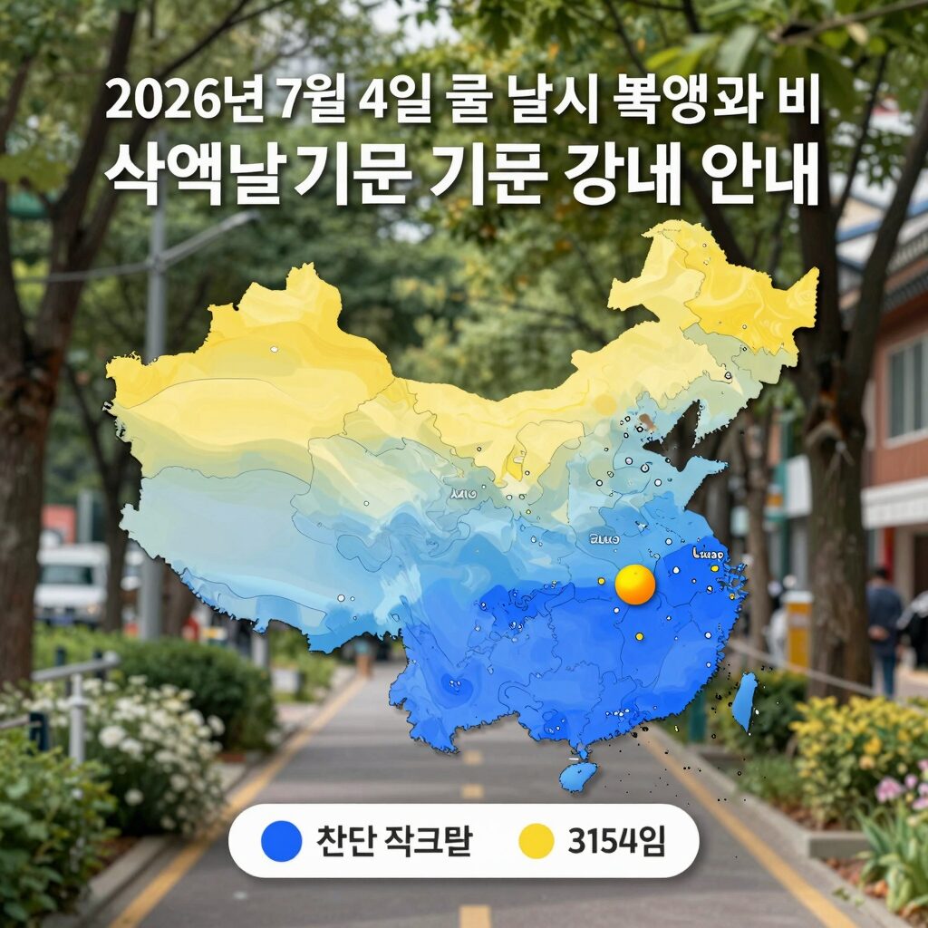 2026년 7월 4일 전국 날씨 폭염과 비 지역별 기온 강수 안내