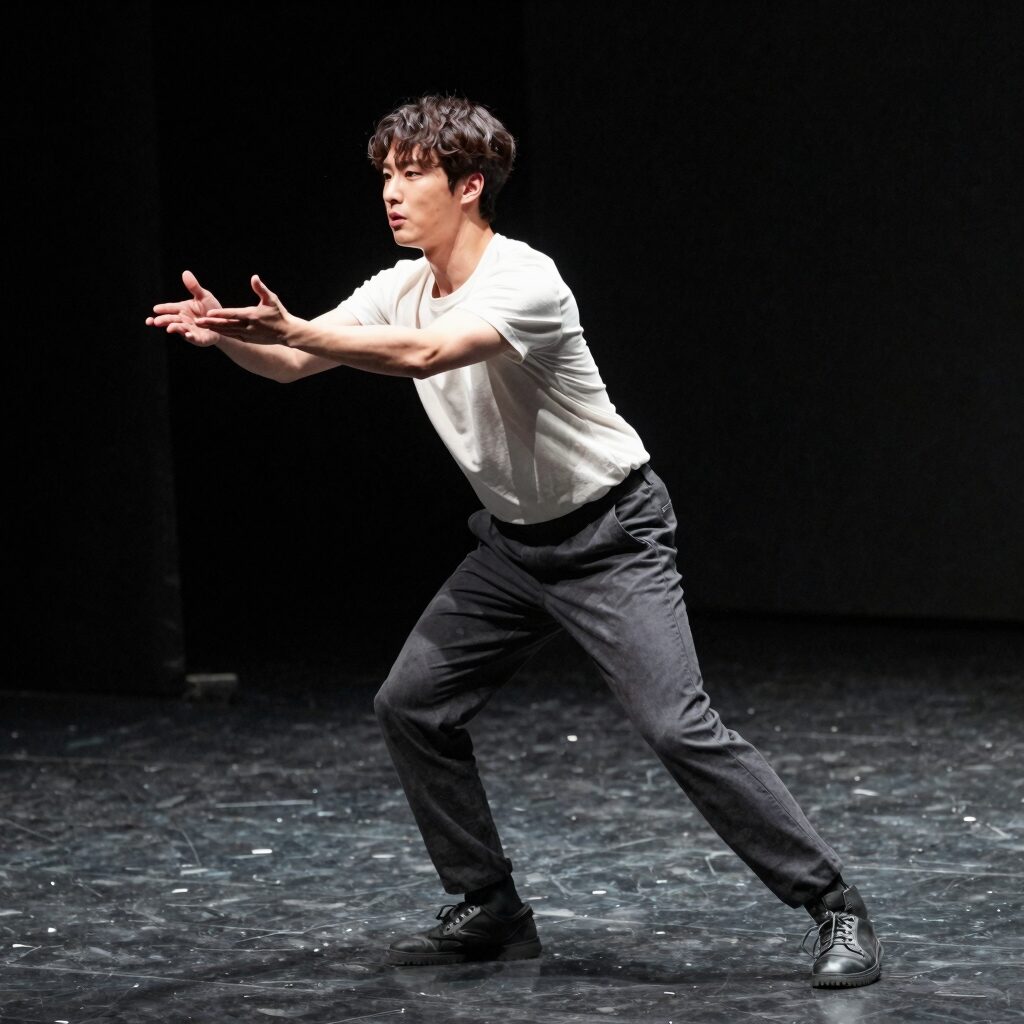 뮤지컬 배우 카이가 무대에서 열연하는 모습