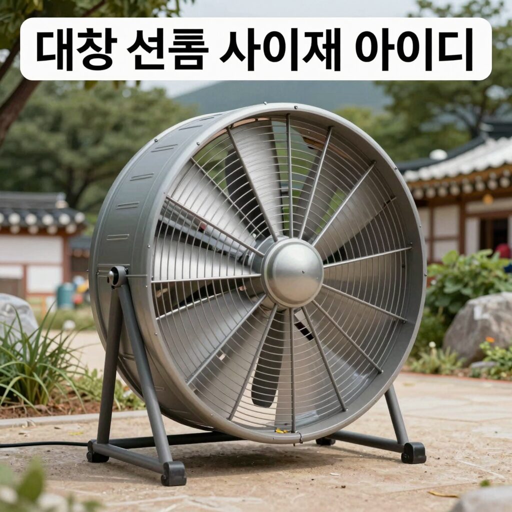 대형 선풍기 사이즈 비교 이미지