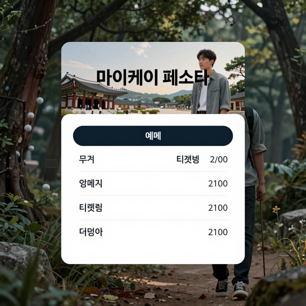 마이케이 페스타 티켓 링크 예매 페이지와 티켓팅 일정을 표시한 화면