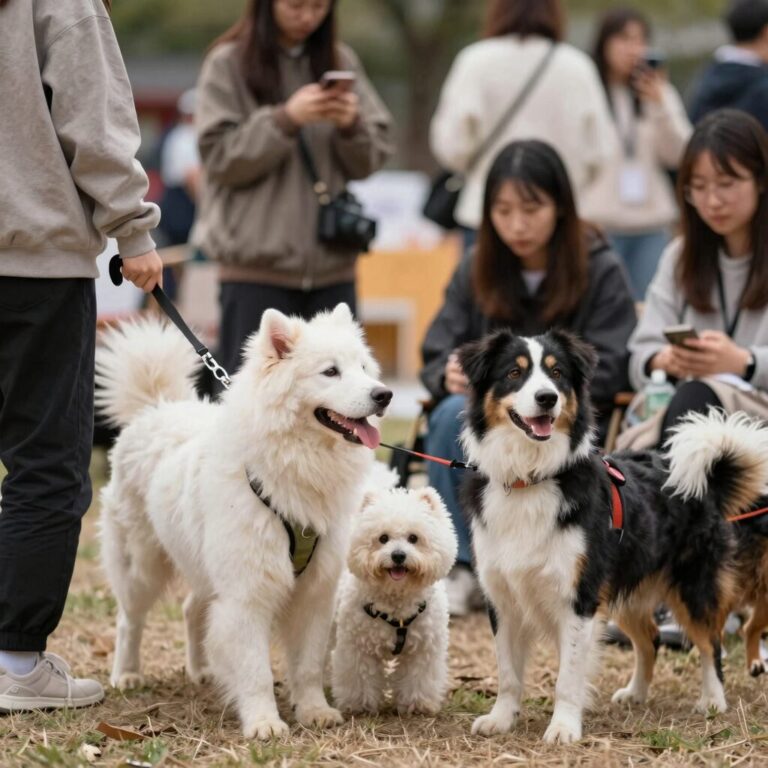 구팔일 댕댕이 대잔치 행사장에서 반려견과 함께하는 액티비티 장면