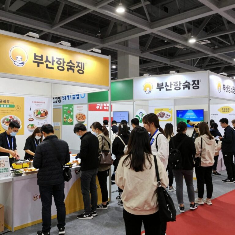 2026 부산항축제 포트빌리지 부산 행사장 내 다양한 음식 부스와 북적이는 관람객 모습