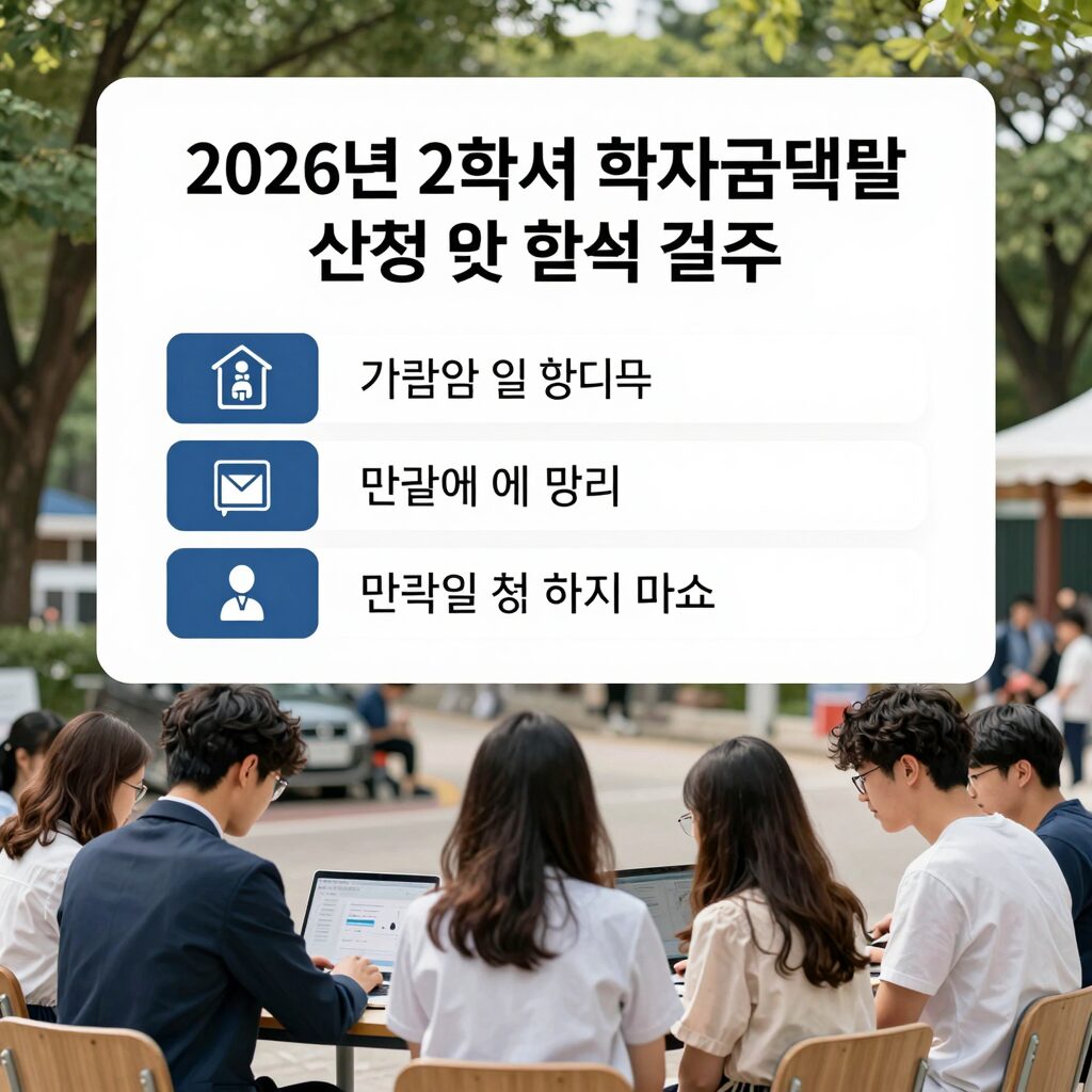 2026년 2학기 학자금대출 신청 및 실행 절차를 보여주는 안내 이미지