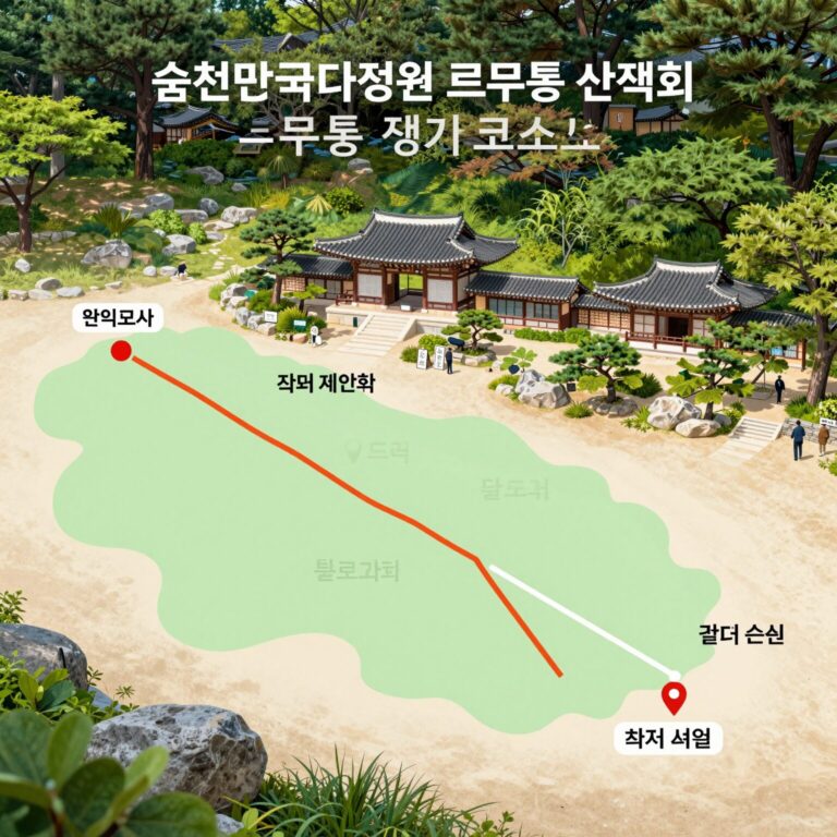 순천만국가정원 르무통 산책회 걷기 코스 지도와 정원 풍경