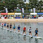 울산 태화강 마두희 축제 태화나루에서 진행되는 수상 줄다리기와 푸드트럭이 늘어선 모습