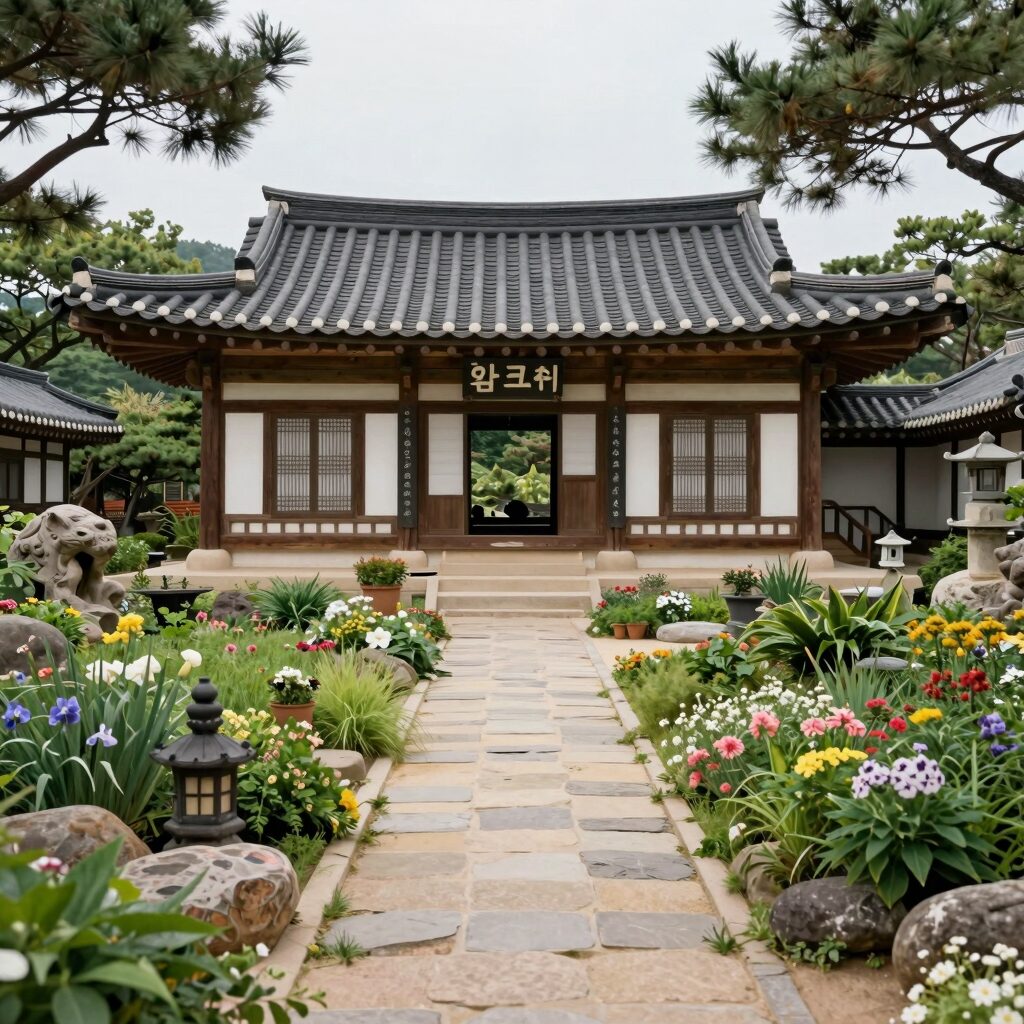 완도 바하펜션의 아름다운 정원과 외관 사진
