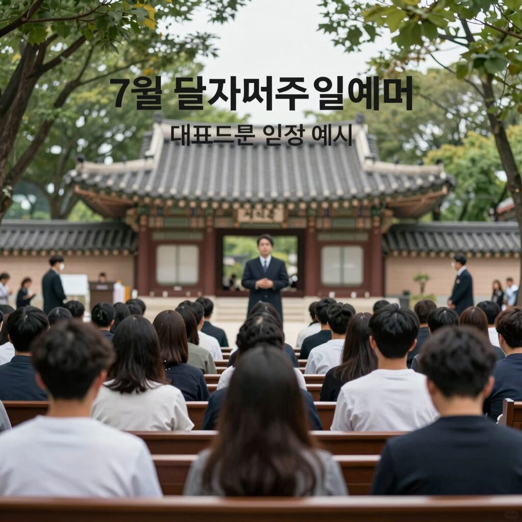 7월 둘째주일예배 대표기도문 작성 예시 이미지