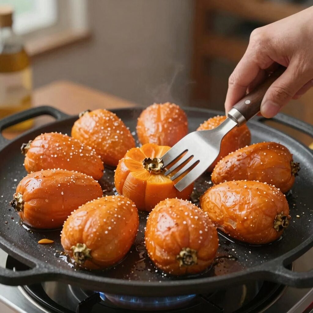 단호박 찜기에 속살이 아래로 향하게 놓고 찌는 방법