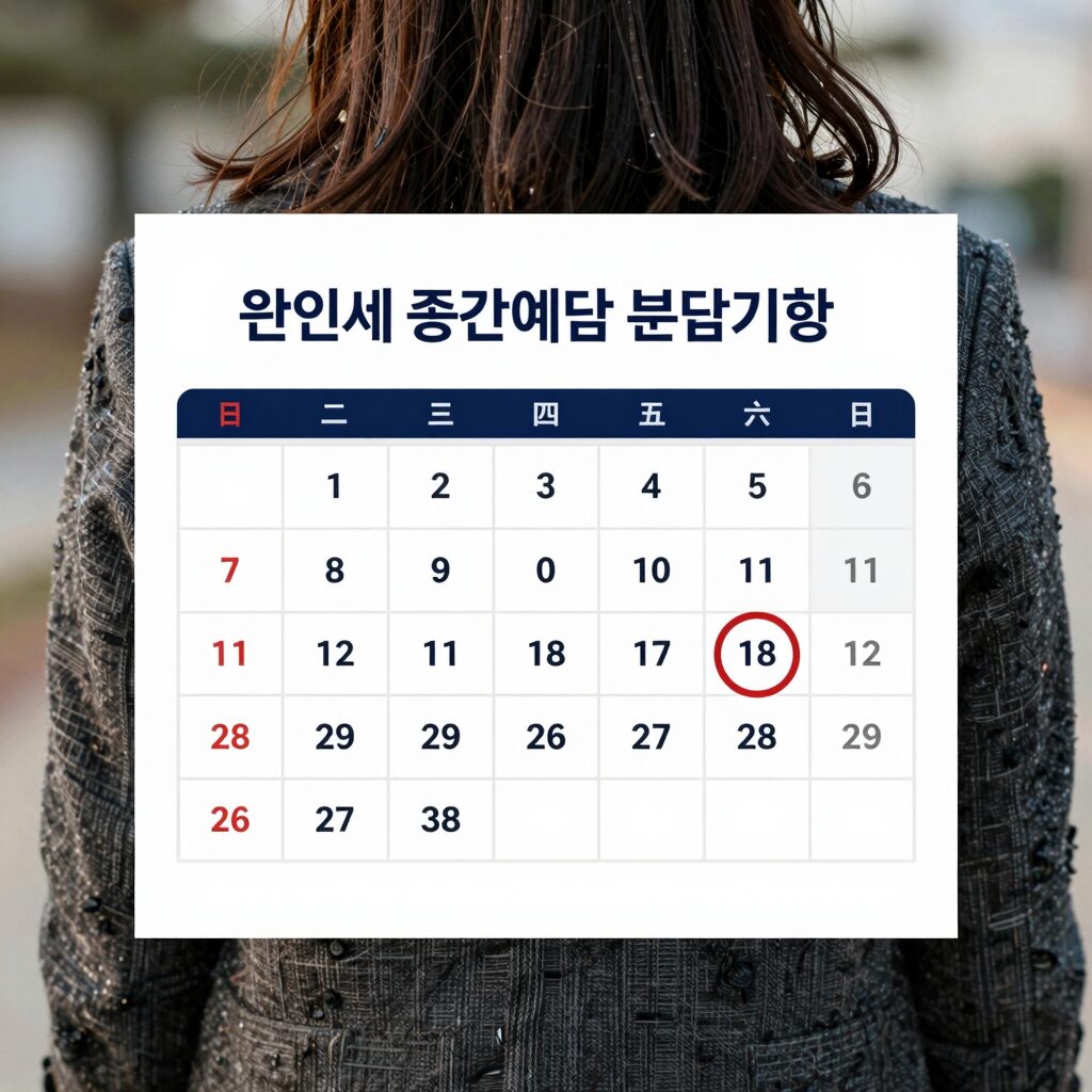 법인세 중간예납 분납기한을 달력에 표시한 이미지