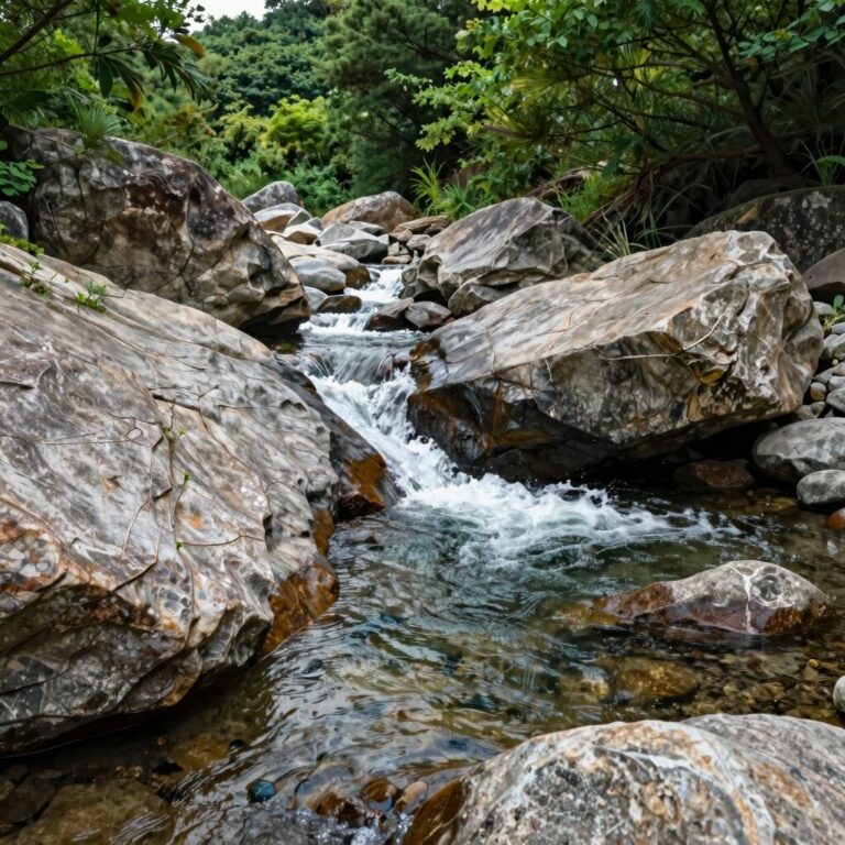 울산 작천정 계곡 여름 풍경 평평한 바위와 맑은 물
