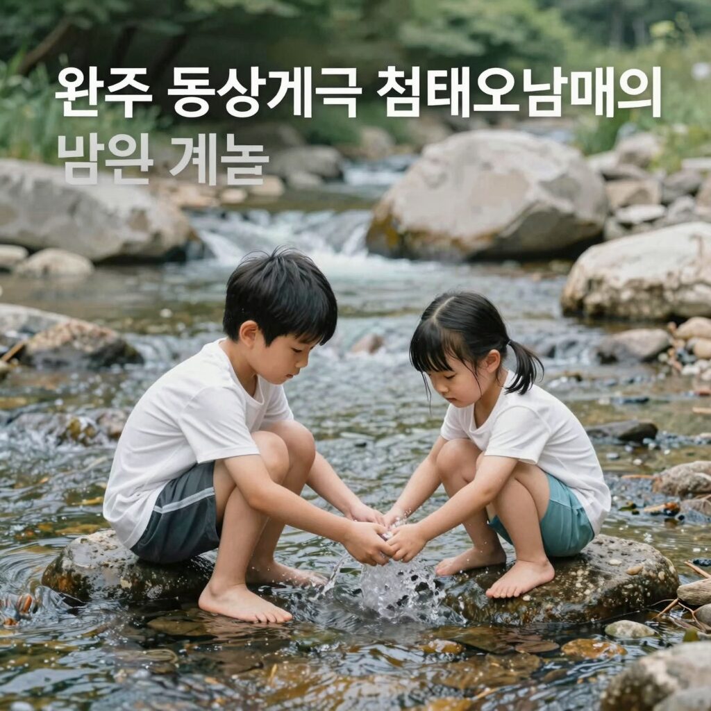 완주 동상계곡 검태오남매의 맑은 계곡 물놀이 모습