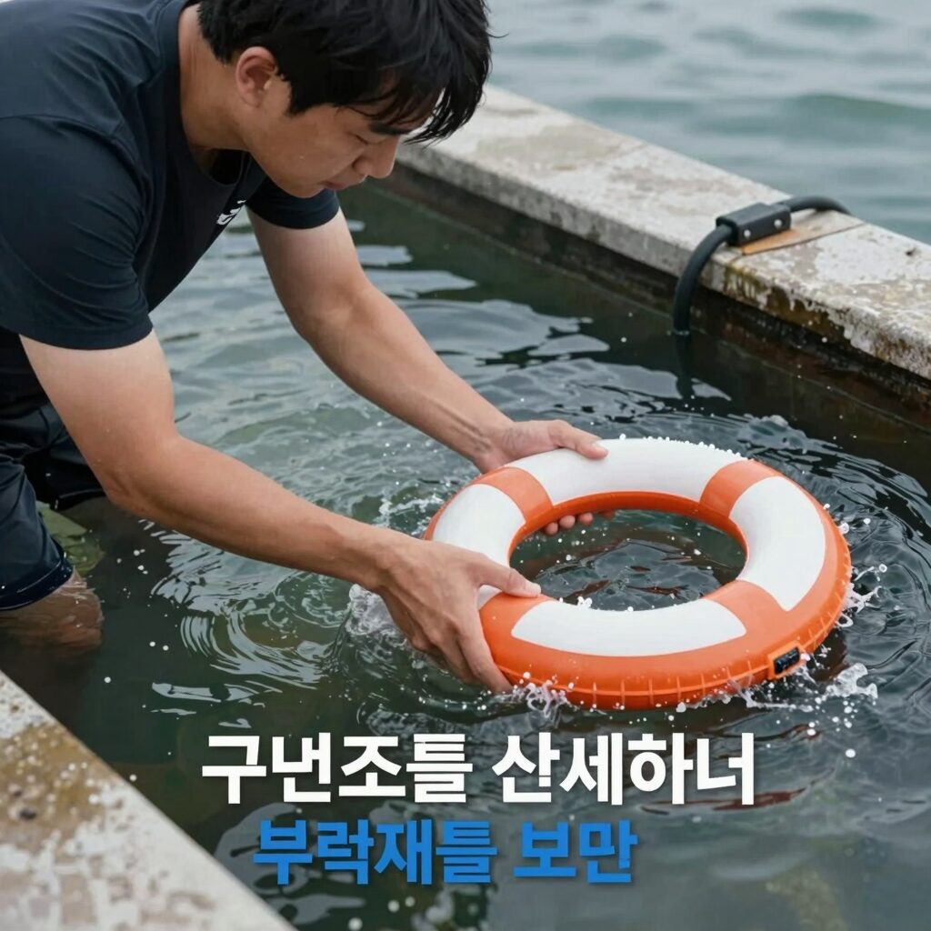 구명조끼를 손세탁하며 부력재를 보호하는 방법