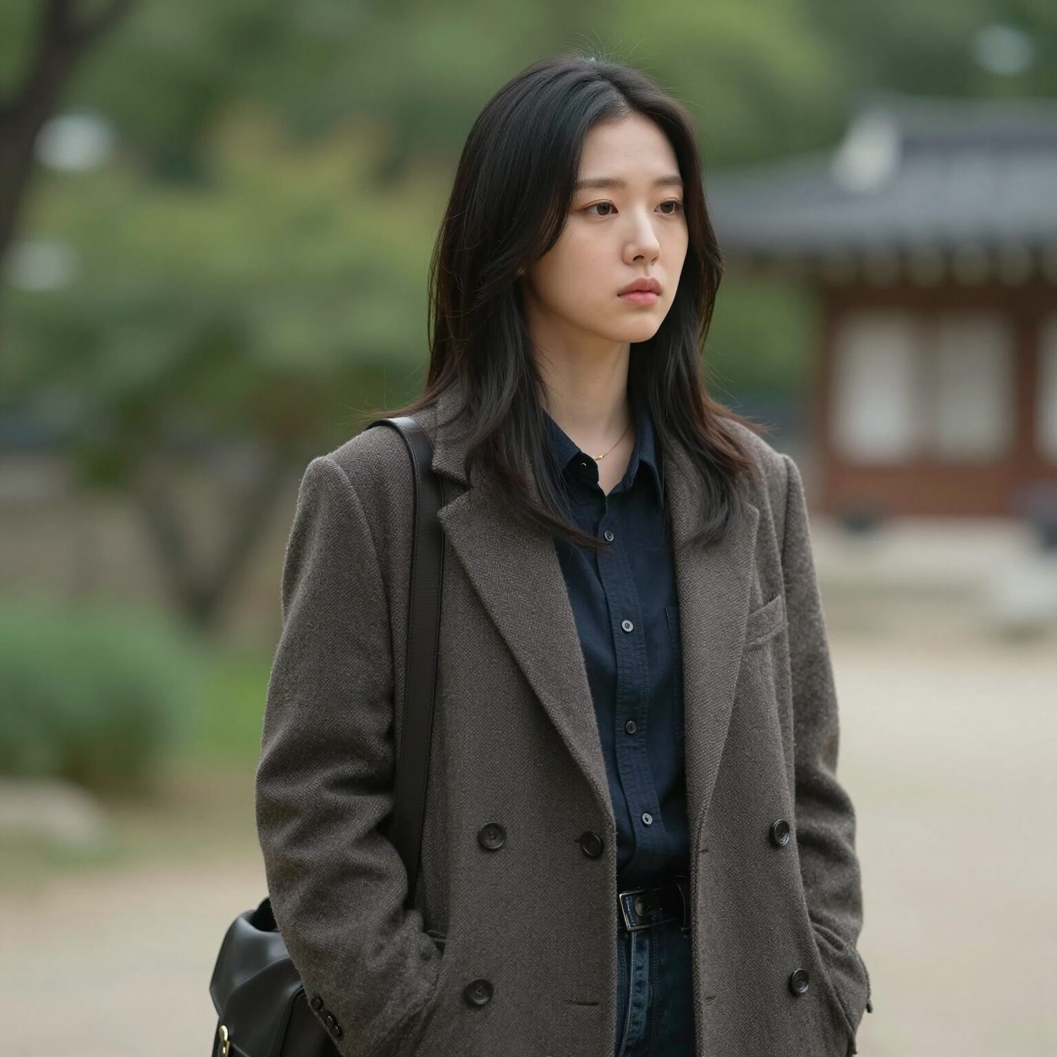 스투시 롱슬리브를 입고 일상에서 편안하게 스타일링한 모습