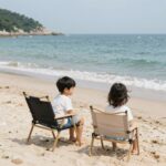 속초 워터파크 비치 의자 대여 후기와 팁 설악워터피아 비치 의자 대여 후기 아이와 함께 사용하는 모습