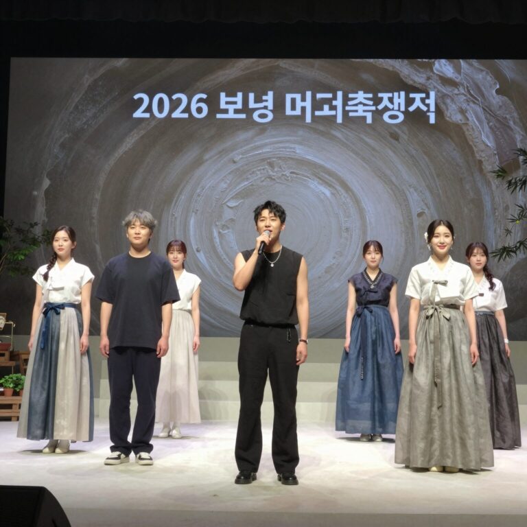 2026 보령머드축제 무대에서 공연하는 가수들 모습